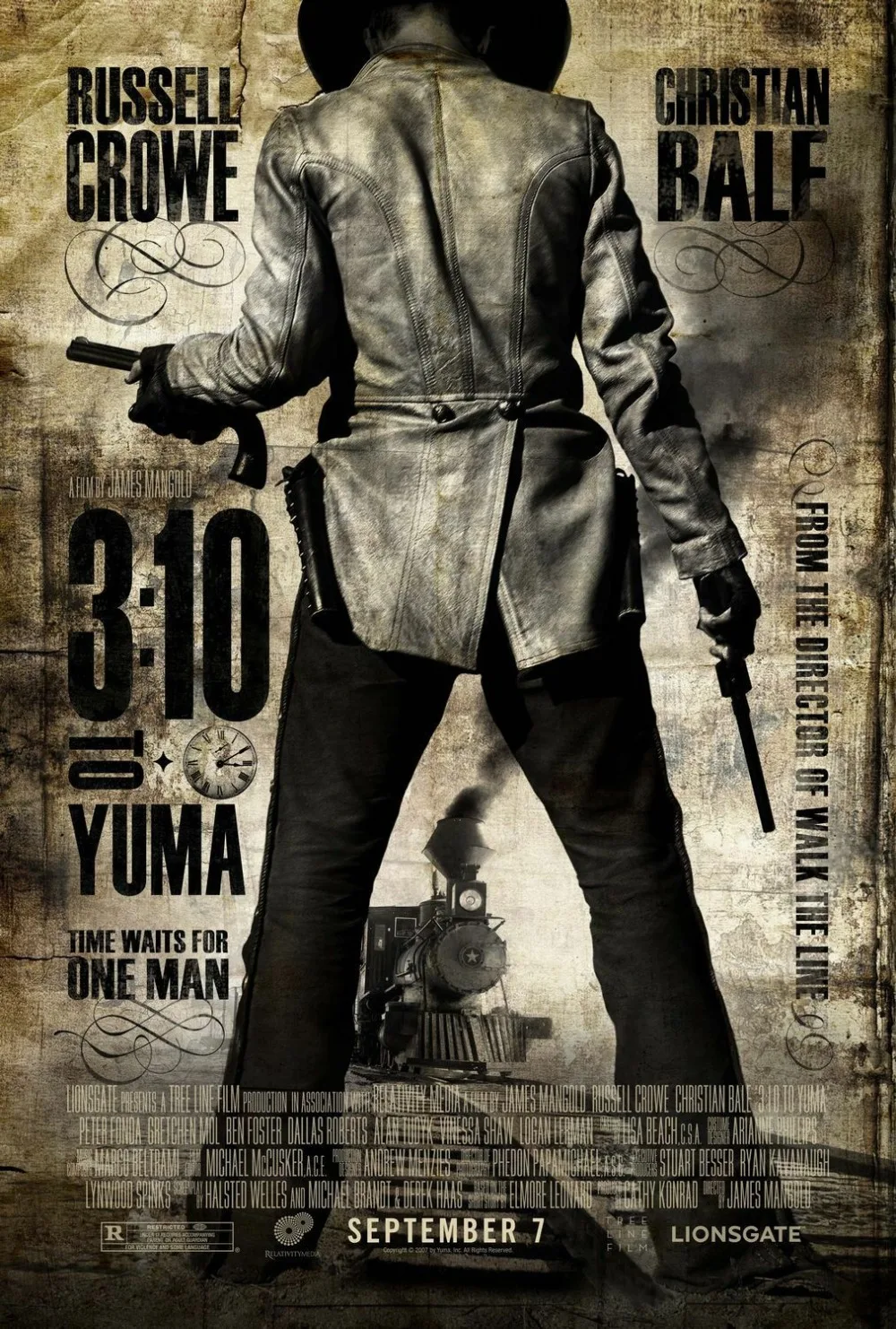 Шелковый плакат с пленкой 3:10 до YUMA (2007) настенная живопись 24x36 дюймов | Дом и сад