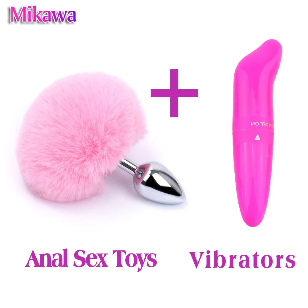 Butt Plug with Crystal Jewelry Smooth Touch Stainless Steel Bunny Tail Anal No Vibration Sex Toys for Woman Men Gay |