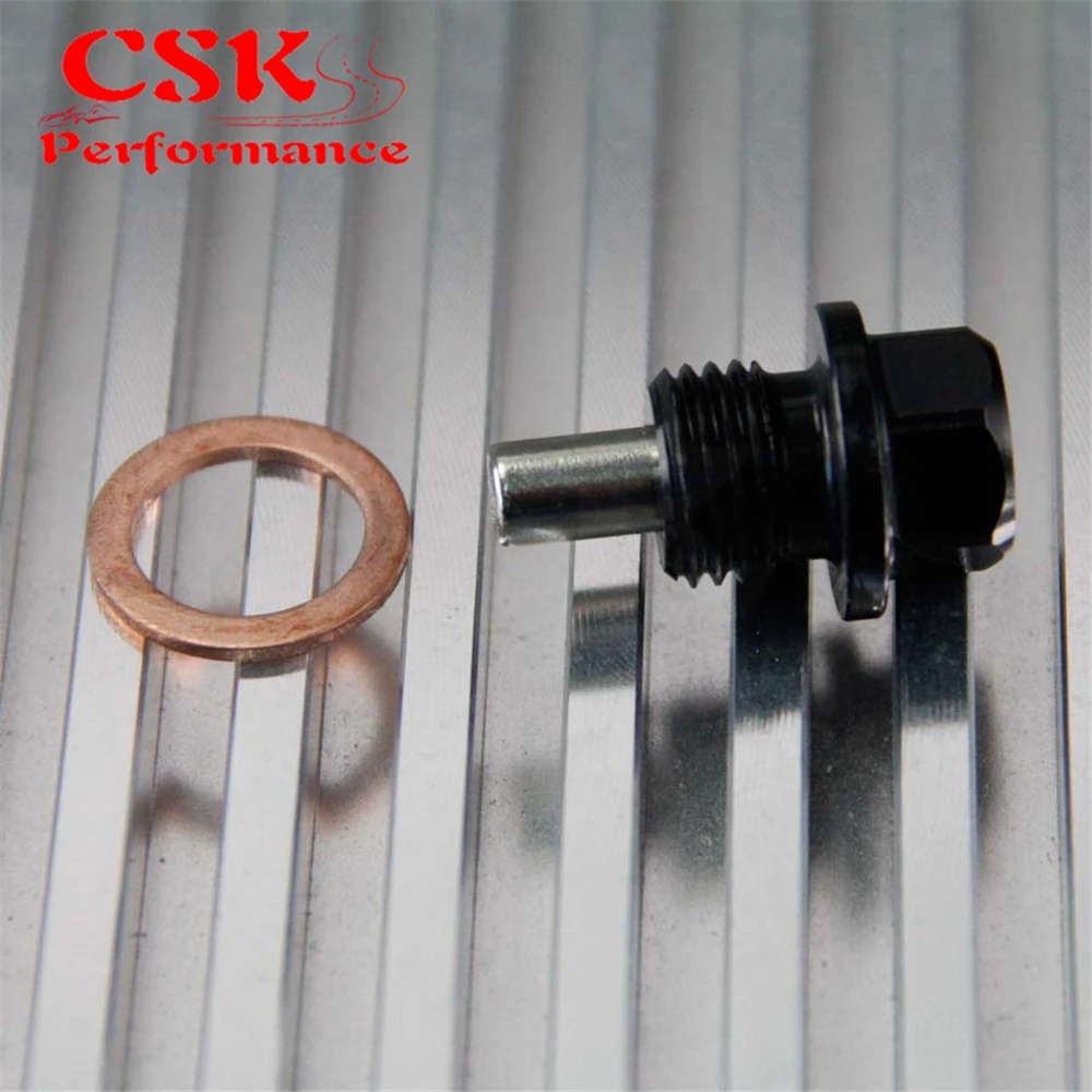 1 Pcs Engine Oil Pan Drain Plug Bolt Anodized Crush Washer M14