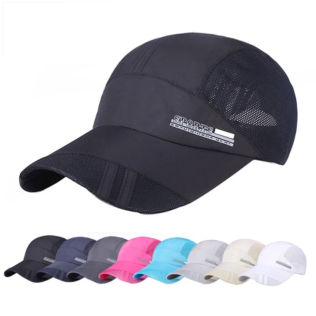 US $2.73 Sports Baseball Cap Men Cotton Mesh Simple Style Quick Dry Sunshade Breathable Hat Adult Summer Run