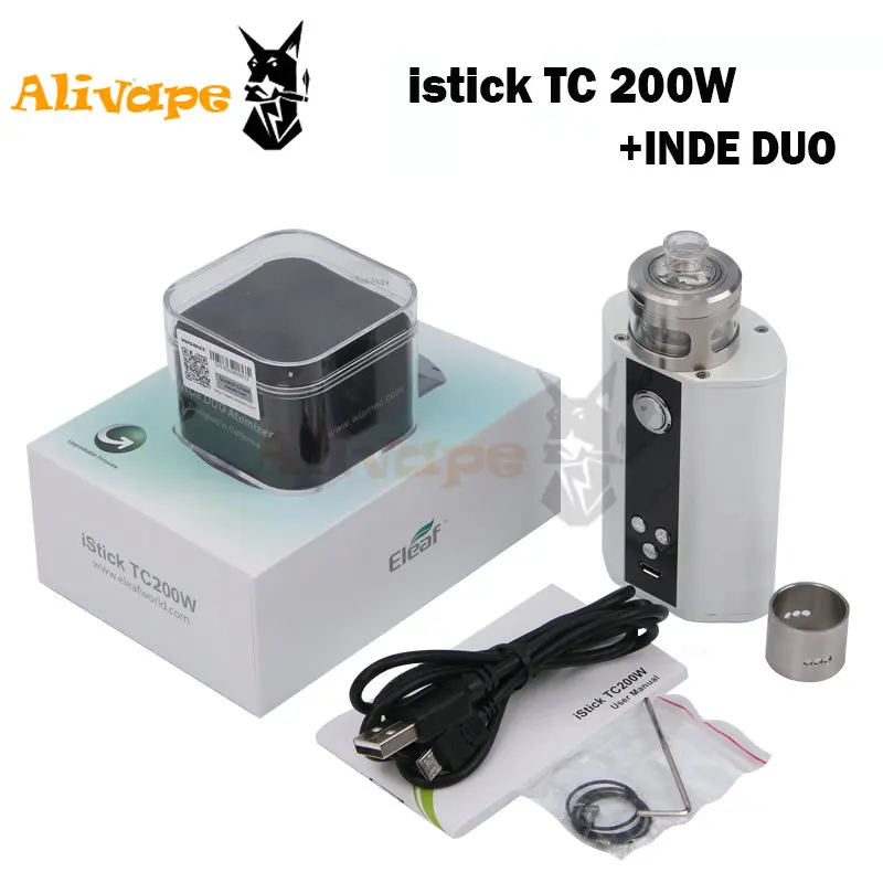 Original Eleaf istick TC 200W with Wismec inde duo Tank DIY Fun and Rebuildable Coils Vape Electronic Cigarette