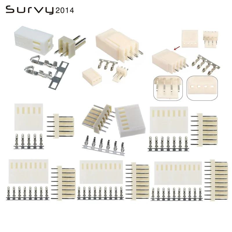 

10 Set KF2510 Connector Kits 2.54mm Pitch 2/3/4/5/6/7/8/9/10P Straigh Pin Header+Housing+Crimp