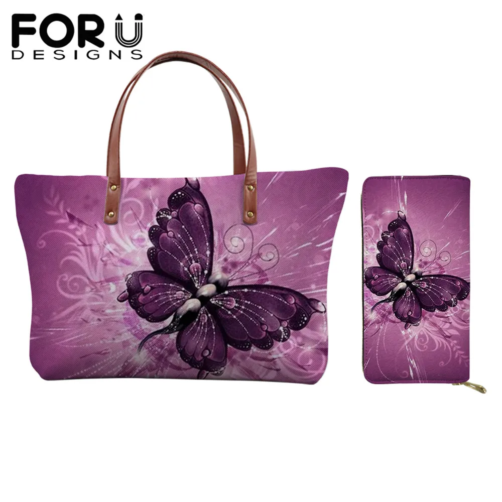 FORUDESIGNS/Женские сумки в руку с высокой ручкой бабочка героями мультфильмов С
