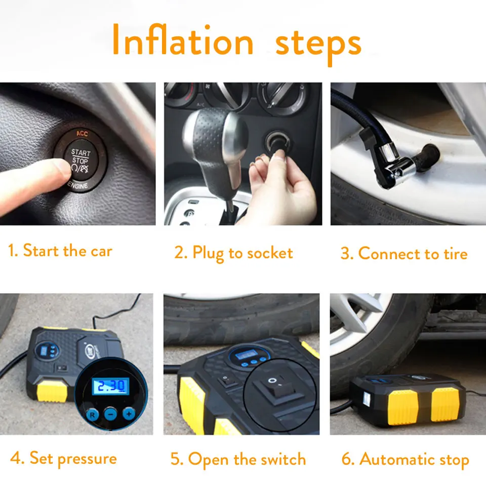 2019 Hot Auto Car Digital Tire Inflator DC 12V 120W Electric 150 PSI Car Air Compressor Pump 8 Mins for Car Bicycles Motorcycles 2019 Hot Auto Car Digital Tire Inflator DC 12V 120W Electric 150 PSI Car Air Compressor Pump 8 Mins for Car Bicycles Motorcycles