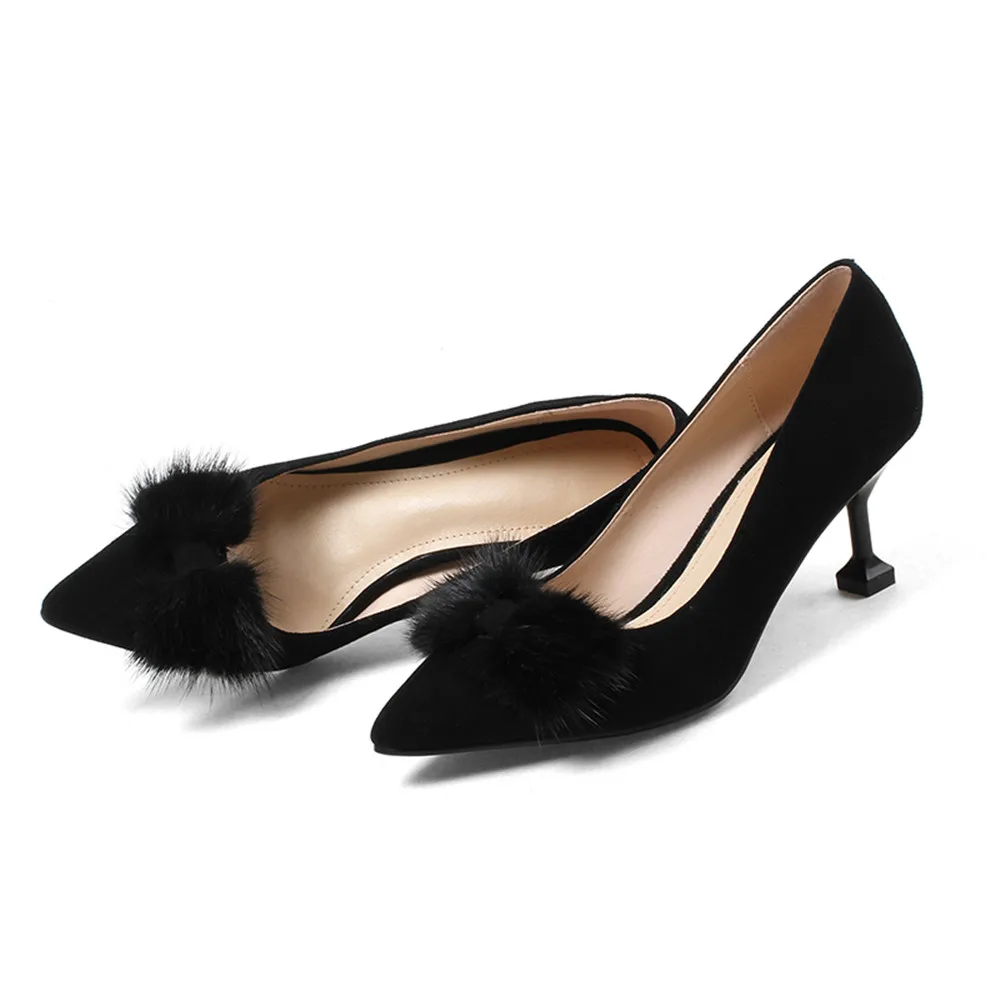 Del Punta Mujer Primavera Talón Brown negro Masgulahe Bombas 2018 Otoño Fino Moda Cuero De Mujeres Pie Tacones Zapatos Dedo Gamuza Altos CqCf8Yw