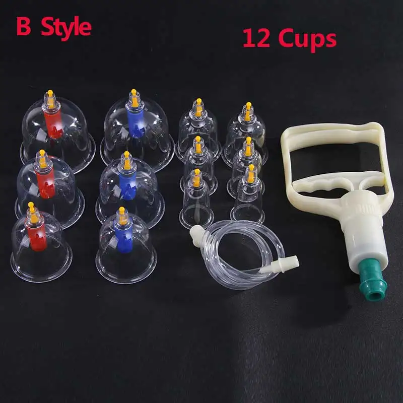 12 Cans Cupping Set Medical Vacuum Cupping Suction Therapy Device Body Massager Set Chinese