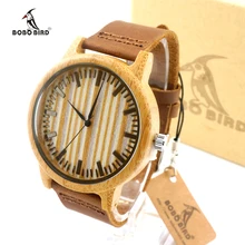 De luxe BOBO BIRD Hommes Marque Montre Avec Véritable peau de Vache en cuir Hommes et Femmes Montre relogio masculino Bracelet En Cuir Horloge A20