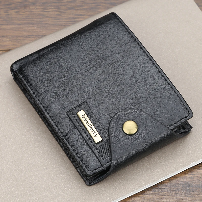 

PU Leather Men Small Mini Wallets Card Holder Thin Wallets Vintage High Quality Coin Pocket Purse Fashion Hasp For Male Wallet