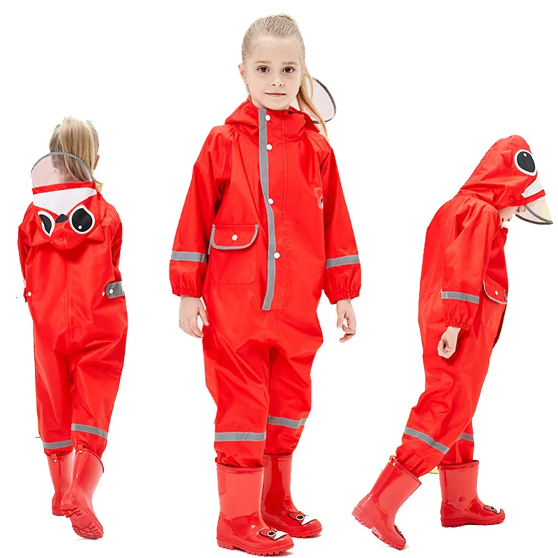 

children's raincoat girl boy conjoined siamese jumpsuit raincoats kids rain coat waterproof child rain cover rainwear rain suit