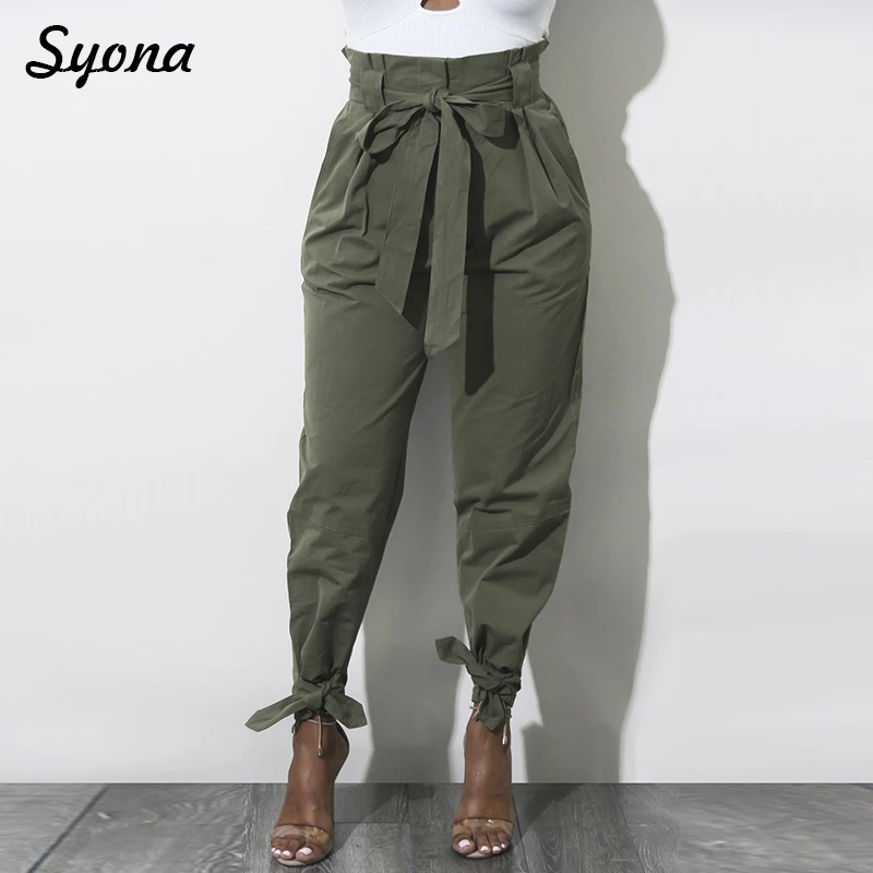 high waist ribbon pants