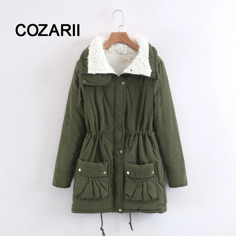 

COZARII 2018 New Parkas Female Women Winter Coat Thickening Cotton Winter Jacket Womens Outwear Parkas for Women Winter