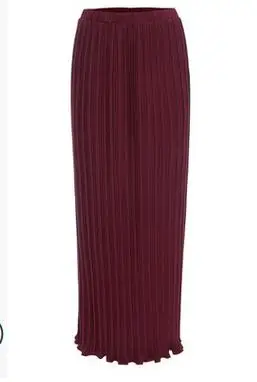 Модная шифоновая юбка с двойным бюстом, мусульманская женская плиссированная шифоновая юбка длиной до лодыжки с эластичной резинкой на талии, Студенческая юбка для девочек - Цвет: 6