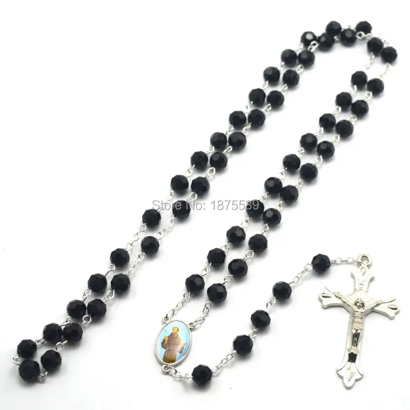 

Catholic rosary, faceted crystal beads rosary