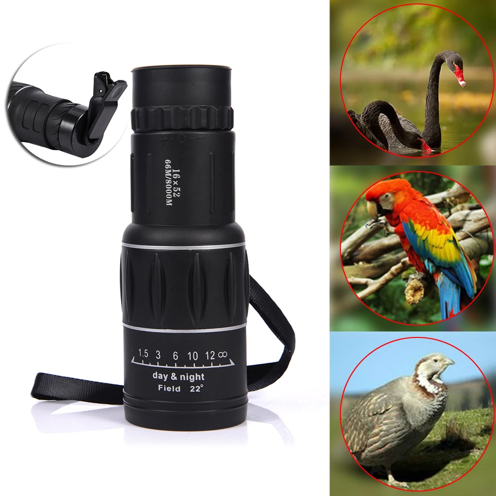 Monocular Telescópio Dia Visão Noturna Dupla Foco Zoom Lente Óptica Binóculos Multi Revestimento Lentes Escalada Monocular 16x52 Telescópio e binóculos 1 Cheap Telescópio e binóculos