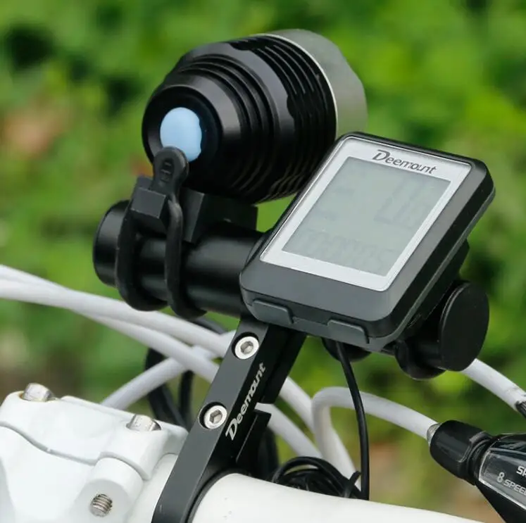 Bicycle Handlebar Extended Bracket Headlight Mount Bar Computer Lamp Holder