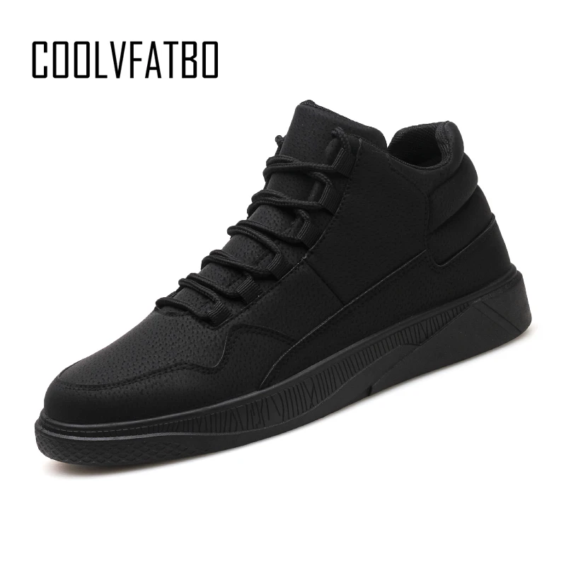 

COOLVFATBO Men vulcanize Shoes Winter Flat Shoes Warm Plush Comfortable Men Sneakers Suede Lace-Up Male Footwear