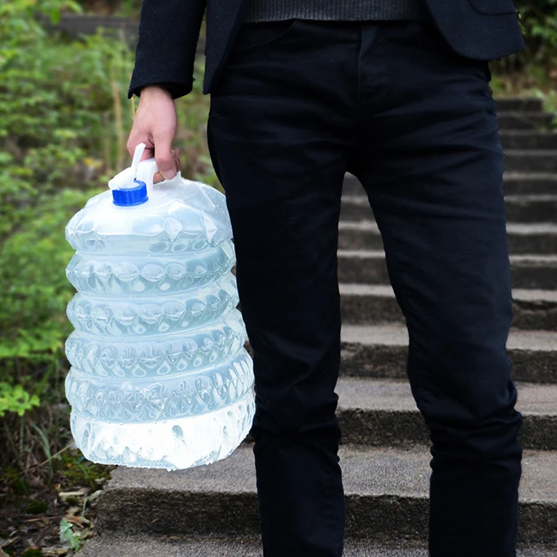 Tetera plegable portátil 5l-15l, cubo plegable de plástico para acampar al aire libre, botella de expansión de compresión, cubo plegable al aire libre.