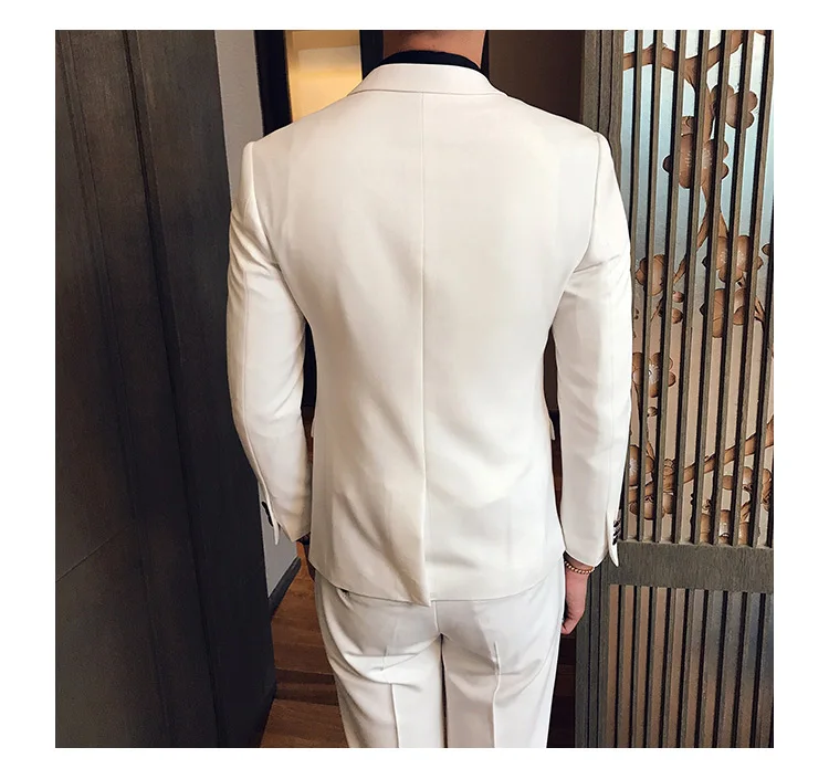 Осень 2018 г. для мужчин костюм Slim Fit бизнес мужской костюмы Англия Стиль Свадебные костюмы смокинги вечерние платье комплект из 3 предметов