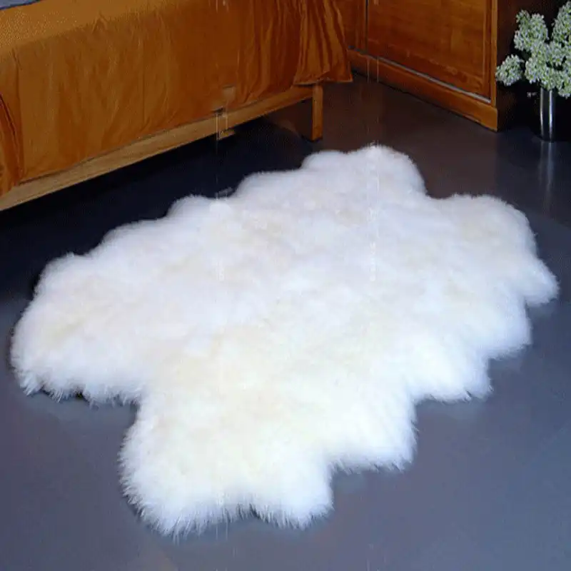 Real Australia Sheepskin Area Rug Genuine 4 Pelts Quad Sheep Fur Genuine 4 Pelts Quad Sheep Fur