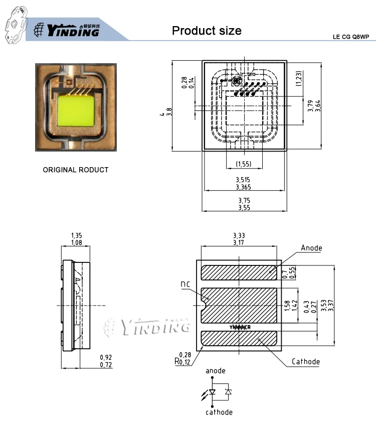 OSRAM LE CG Q8WP 20 Вт Высокая мощность светодиодные лампы бусины 520NM зеленый светильник для сцены источник 3535 проектор фитиль