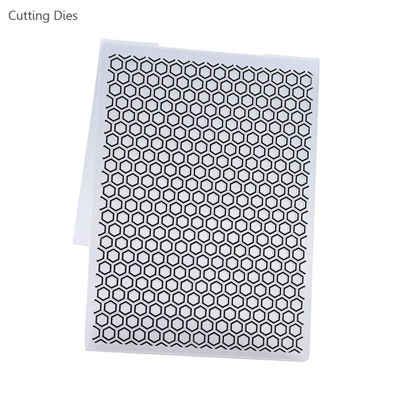 

Honeycomb Design Plastic Embossing Folder For Scrapbook DIY Album Paper Crafts Tool Plastic Template Card Making Decorations
