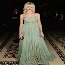 Момсен str A pless SP A gtetti str A P Золотой SP A rkly быть A дед Блестки линия Длинные Светло-зеленый красный C A rpet платья знаменитости