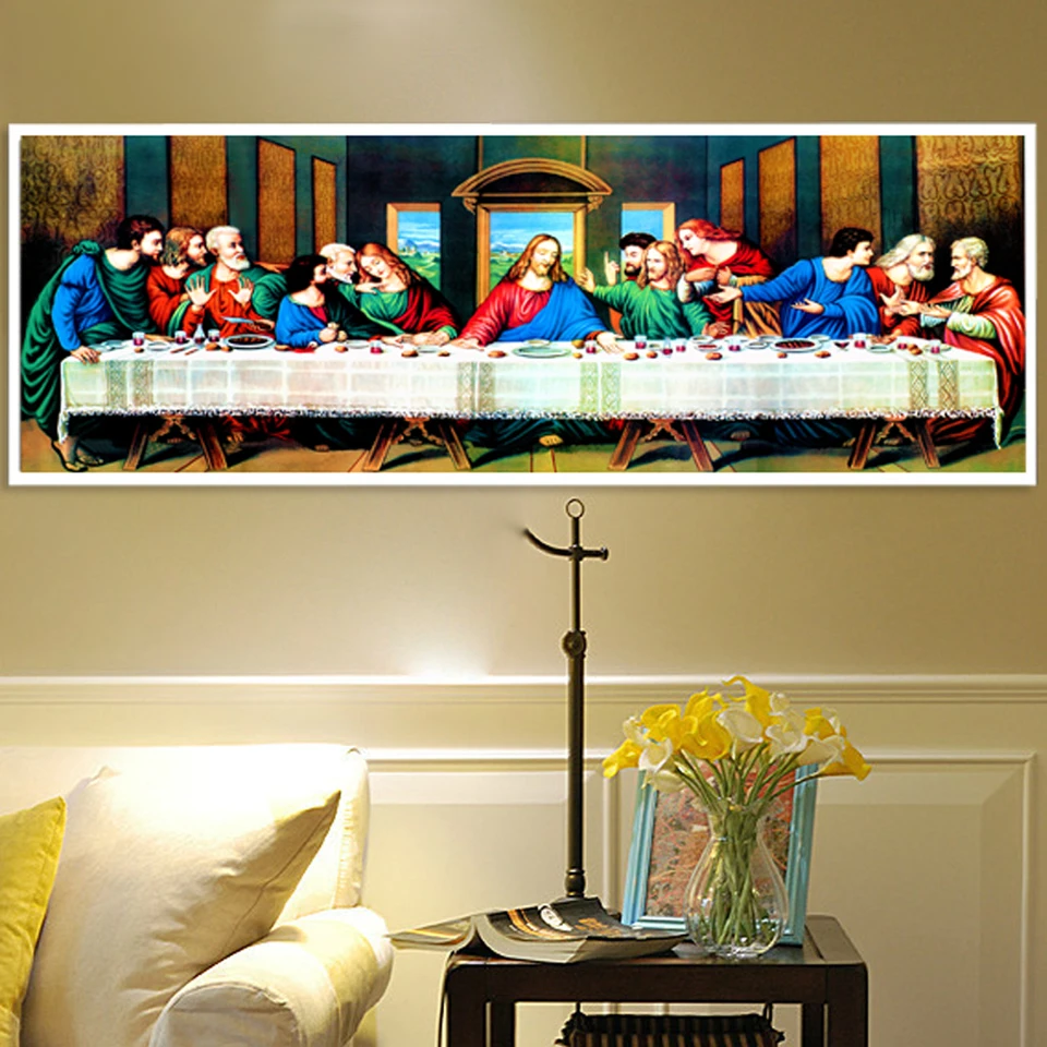 Kit Diamond Painting 5D – L'ultima Cena Di Gesù, 50x70 Cm, Trapano Rotondo, Per Adulti E Bambini, Decorazione Da Parete