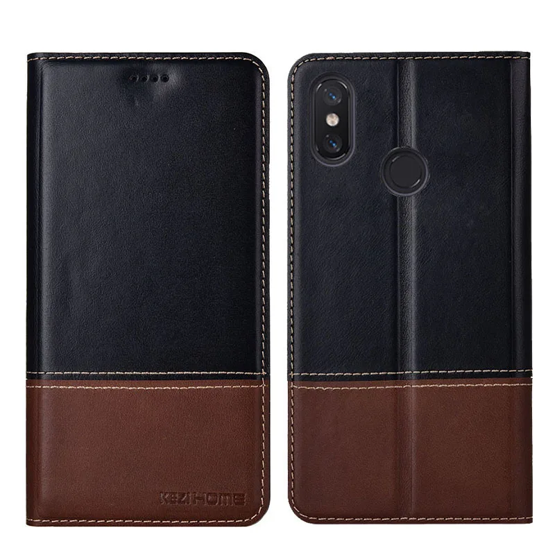 

for Xiaomi Mi MAX 3 Case Two-tone Flip Genuine Leather Soft Silicon Back Cover for Xiaomi Mi Max3 Cases