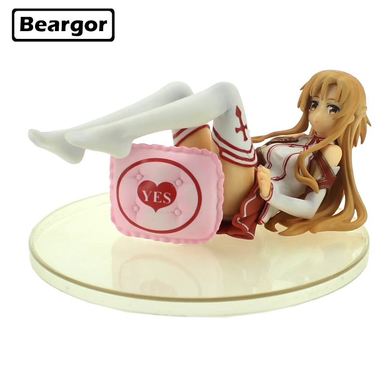 

Free Shipping 3" Sword Art Online S.A.O Anime Yuuki Asuna Lying Ver. 1/8 Scale Boxed 7cm PVC Action Figure Model Doll Toys Gift