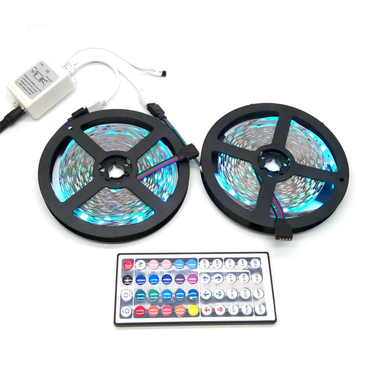 10 м светодиодная полоса освещения 5050 RGB Светодиодная гибкая набор + 44 клавиши