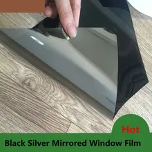 2" X10ft(0,5X3 м) виндовая пленка серебристый и черный оттенок для дома уединение одностороннее зеркало стеклянная пленка тонированный винил