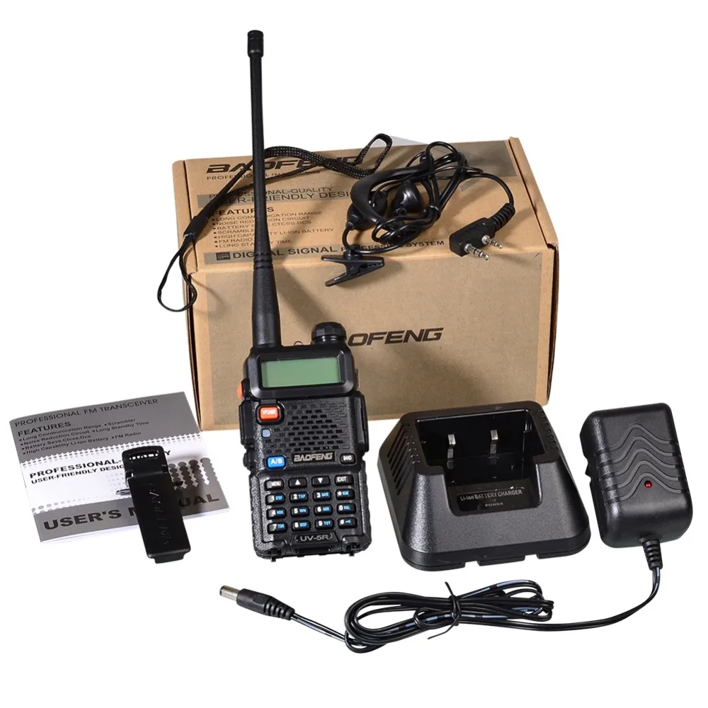 2 шт. BAOFENG UV-5R рация двухполосная радио fm-приемопередатчик двухдиапазонный DTMF VOX Сигнализация светодиодный фонарик Блокировка ключа
