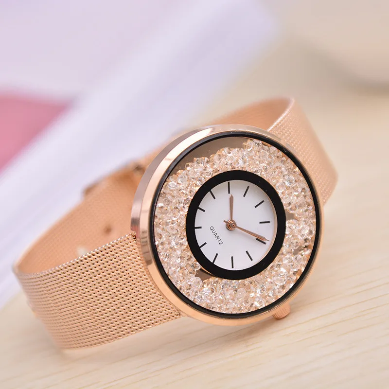 Новинка montre femme Роскошные Кварцевые часы женские модные элегантные блестящие