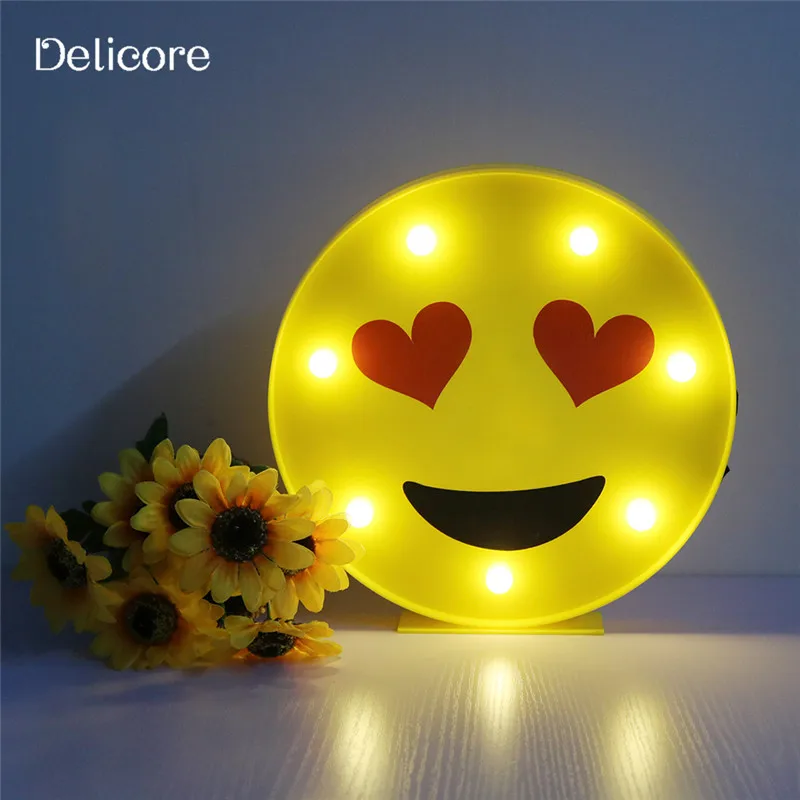 DELICORE Новинка Прохладный лицо Ночник детская спальня комната emoji ночник мини