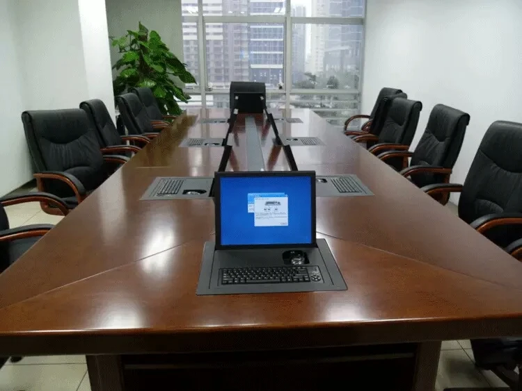 HD Table Mount Computer Desk Monitor Lcd Lift Flip