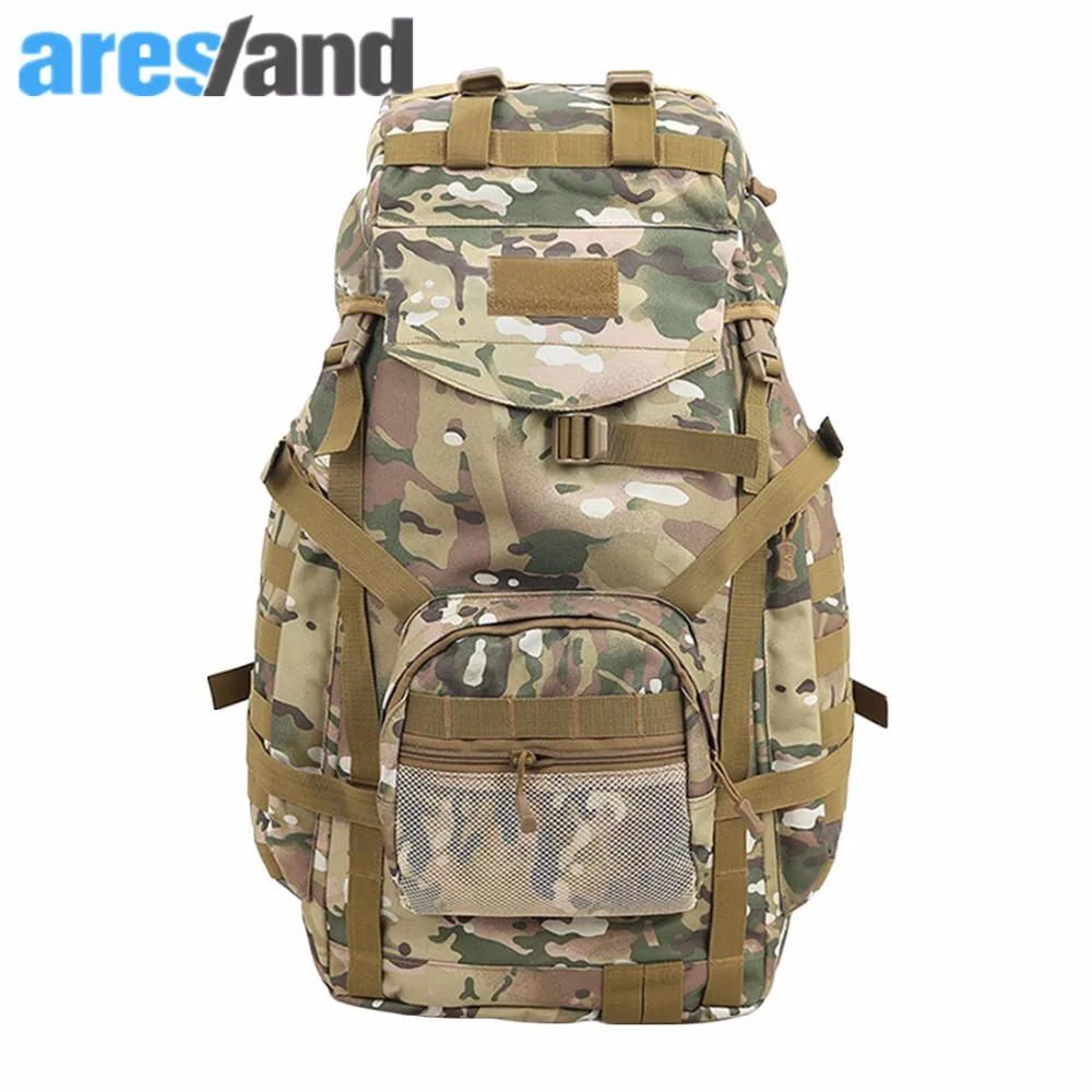 

Aresland 60L Military Large Capacity Backpack for Men Camouflage Rucksack Nylon Molle Travelling Bag Male