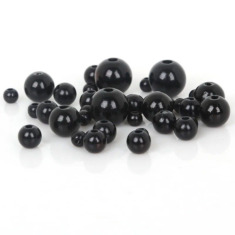 

Wholesale Dia 4-10mm ABS Pearl Beads 350pcs/bag Mixed Black Round Shape Beads For DIY Jewelry Findings Hand-made