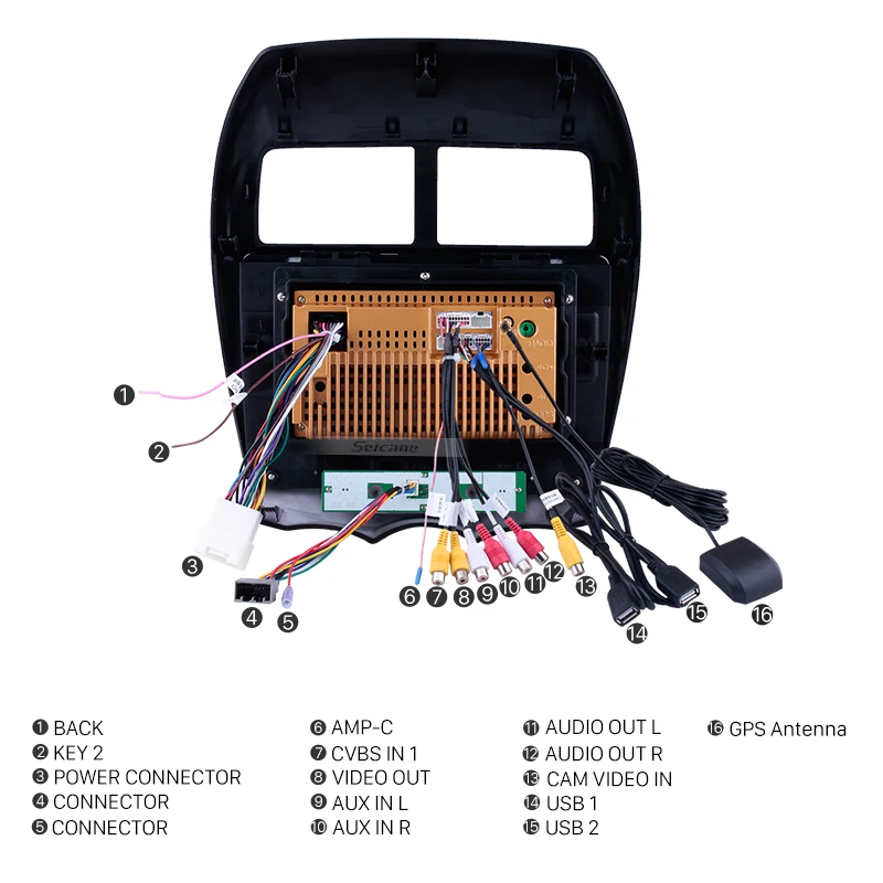 Sale Seicane 10.1" Android 8.1 HD 1024*600 Car GPS multimedia Radio Navi player For 2010-2015 Mitsubishi ASX Peugeot 4008 3
