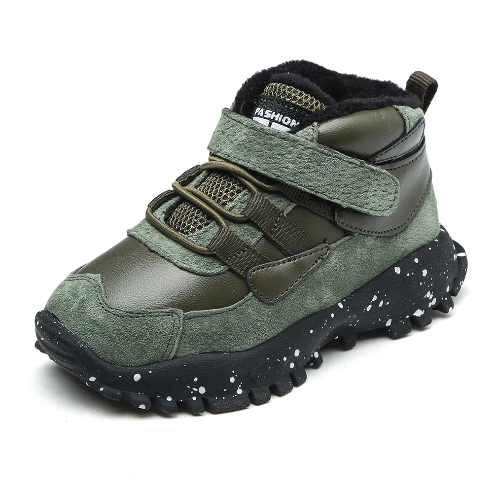 Модные ботильоны для маленьких мальчиков; Цвет черный, серый, армейский зеленый; теплые ботинки из натуральной кожи на гибкой подошве; chaussure bebe zapatos; детские ботинки