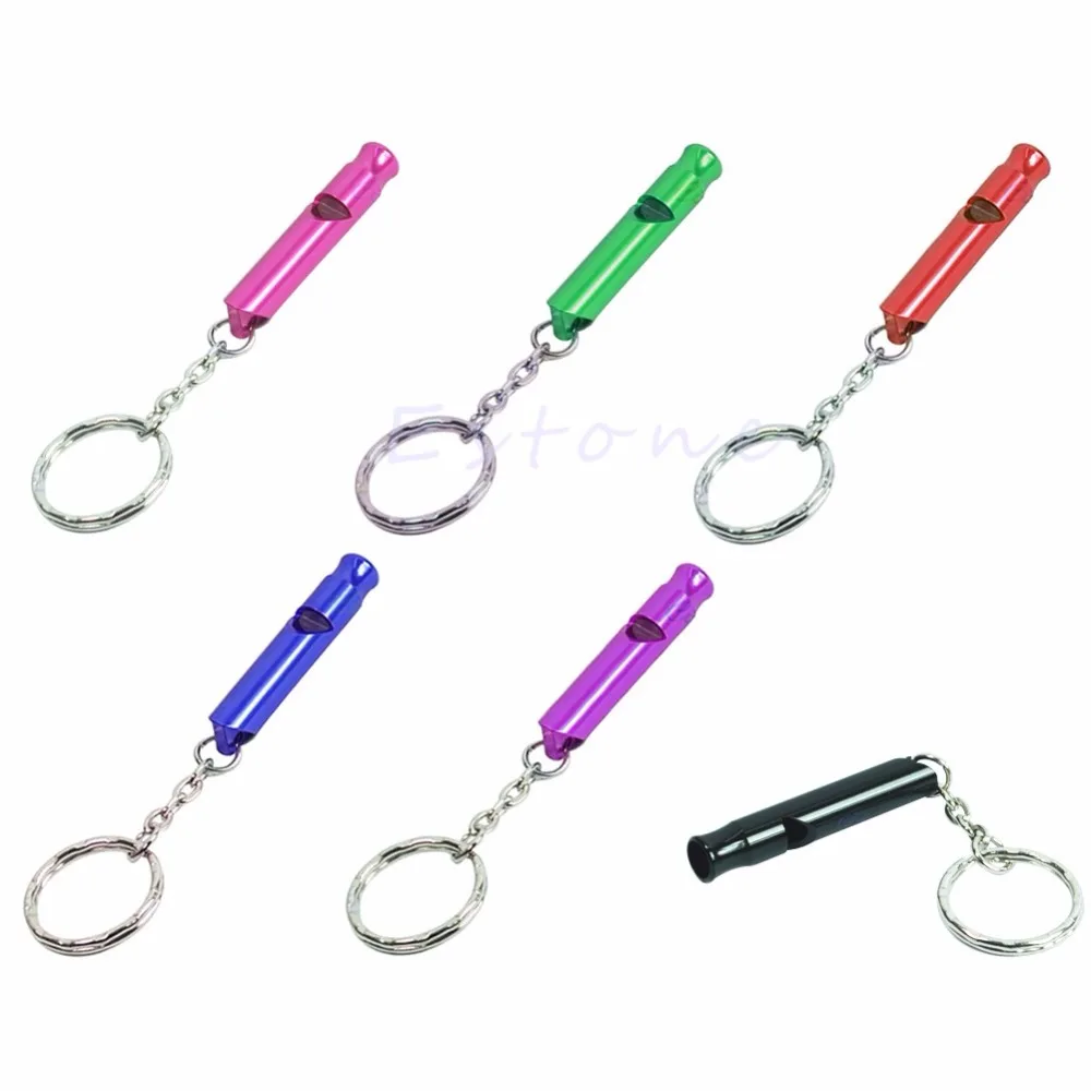 45*9MM Mini Aluminium Emergency Safety Whistle Keychain Lifesaving