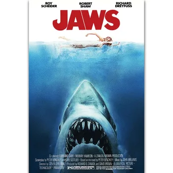 

FX787 JAWS 1 2 3 Hot Classic Steven Spielberg Horror Shark Movie Film Custom Poster Art Silk Canvas Home Room Wall Print Decor