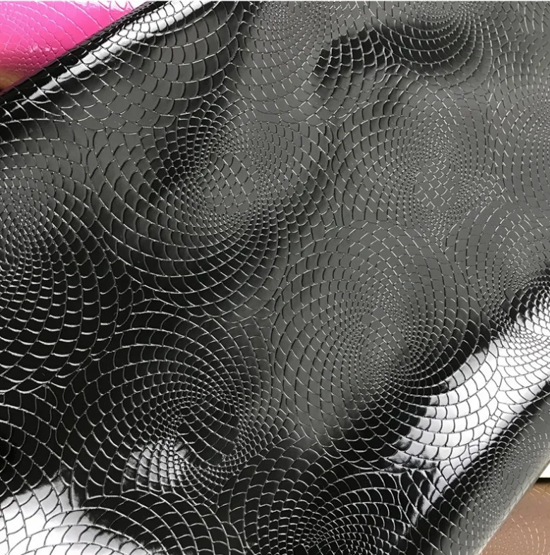 

Spiral pattern garment leather fabric 130x100cm Faux PU Leather Fabric Solid Color
