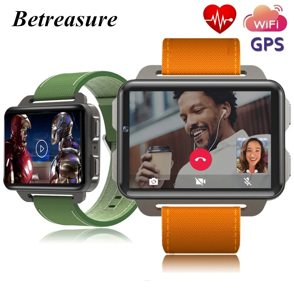 

Betreasure Bluetooth OS5.1 Android SmartWatch Heart Rate Monitor Smart Watch GPS 3G WiFi Fitness Men Watch for Android iOS Phone