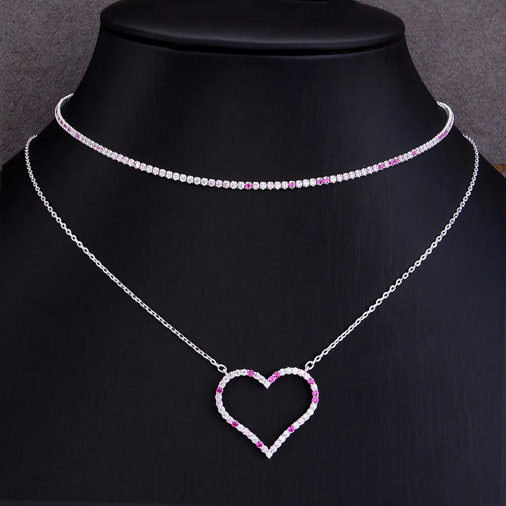Подарок на день матери, 2 в 1, изысканное ожерелье-чокер, индивидуальное ожерелье с сердцем, штабелируемое ожерелье, ювелирное изделие для женщин, подарок подруге