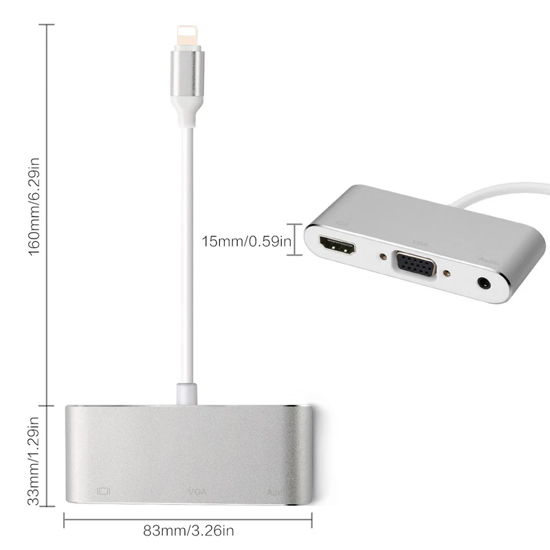 Suntaiho для iPhone конвертер к HDMI VGA 3 5 мм Jack аудио кабель переходник телевизора iPad серии