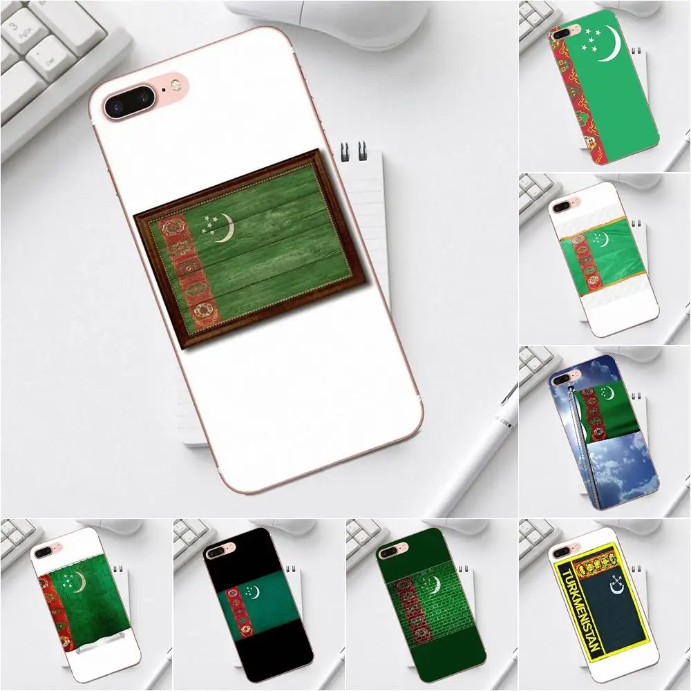 

Diy Painted Phone Accessories Case For Galaxy Alpha Core Prime Note 4 5 8 S3 S4 S5 S6 S7 S8 S9 mini edge Plus Turkmenistan Flag