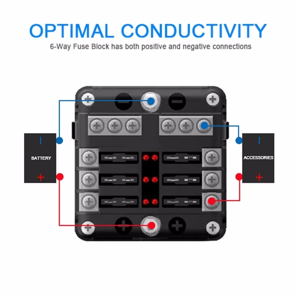 6 способ предохранителей автомобиля лезвие адаптер разделитель предохранителей блок держатель с блоком 5A 10A 15A 20A предохранители для автомобильных морской катер