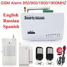 604 г беспроводной/проводной телефон SIM GSM домашняя охранная GSM сигнализация английская/Русская/испанская сигнализация с голосовым управлением сенсор комплект