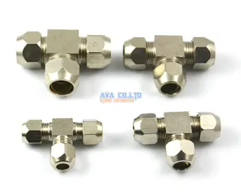 

2 Pieces Brass 12mm 3 way Compression Connector Fitting Fuel Air Gas Water Hose Connector Coupler