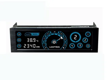 

Lamptron CM430 Fan Speed Controller, LCD Screen 4 Channels, Water cooling manual fan speed control ,with different background